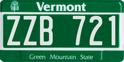 VT license plate ZZB721