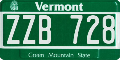 VT license plate ZZB728