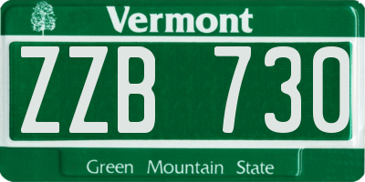 VT license plate ZZB730