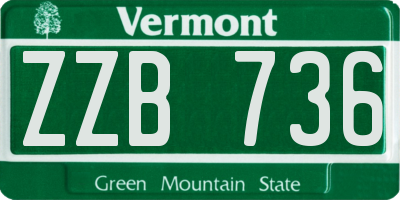 VT license plate ZZB736