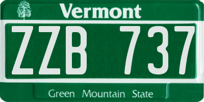 VT license plate ZZB737
