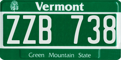 VT license plate ZZB738
