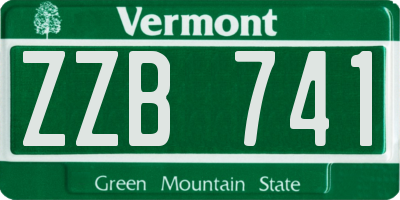 VT license plate ZZB741