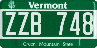 VT license plate ZZB748
