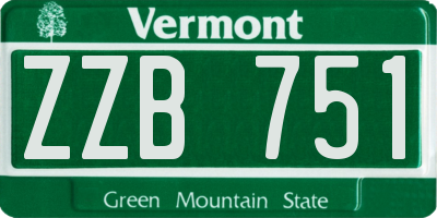 VT license plate ZZB751