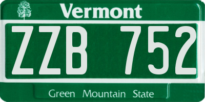 VT license plate ZZB752
