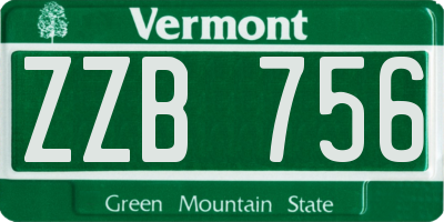 VT license plate ZZB756