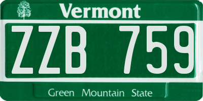 VT license plate ZZB759