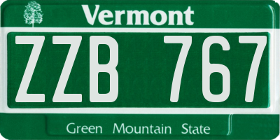 VT license plate ZZB767