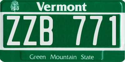 VT license plate ZZB771