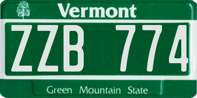 VT license plate ZZB774