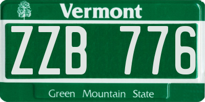 VT license plate ZZB776