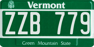 VT license plate ZZB779