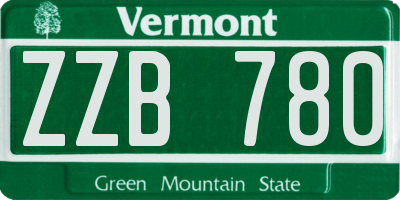 VT license plate ZZB780