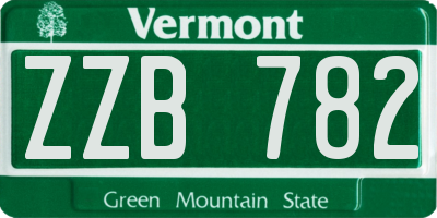 VT license plate ZZB782