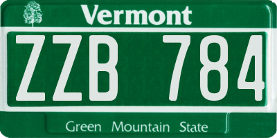 VT license plate ZZB784