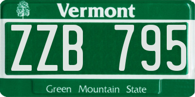 VT license plate ZZB795