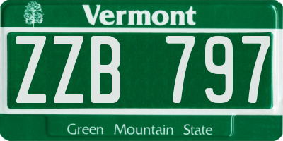 VT license plate ZZB797