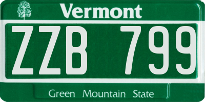 VT license plate ZZB799