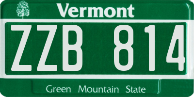 VT license plate ZZB814