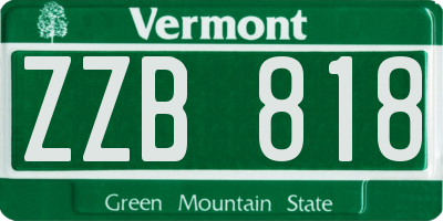 VT license plate ZZB818