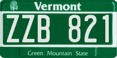 VT license plate ZZB821