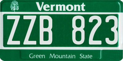 VT license plate ZZB823