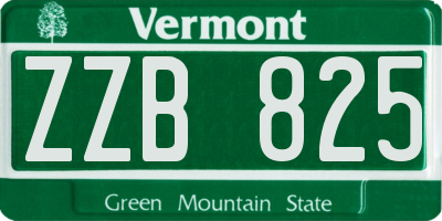 VT license plate ZZB825