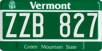 VT license plate ZZB827