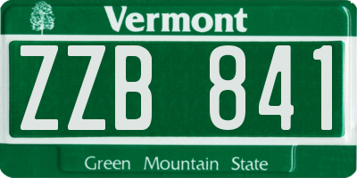 VT license plate ZZB841