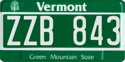 VT license plate ZZB843