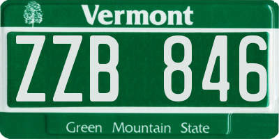VT license plate ZZB846