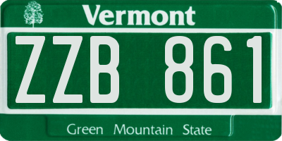VT license plate ZZB861
