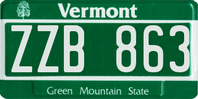 VT license plate ZZB863