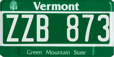 VT license plate ZZB873