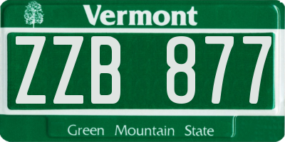 VT license plate ZZB877
