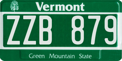 VT license plate ZZB879