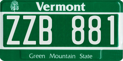 VT license plate ZZB881