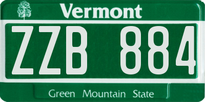 VT license plate ZZB884