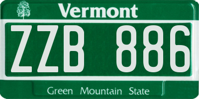 VT license plate ZZB886