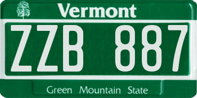 VT license plate ZZB887