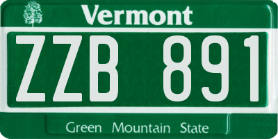 VT license plate ZZB891