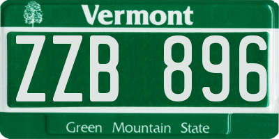 VT license plate ZZB896