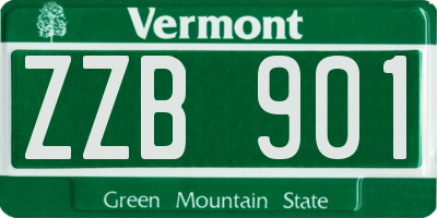 VT license plate ZZB901