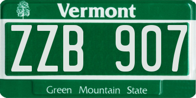 VT license plate ZZB907