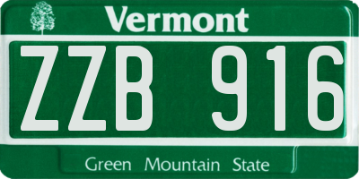 VT license plate ZZB916