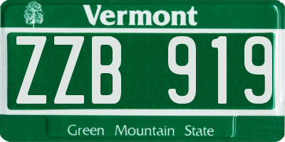VT license plate ZZB919