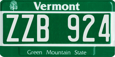 VT license plate ZZB924