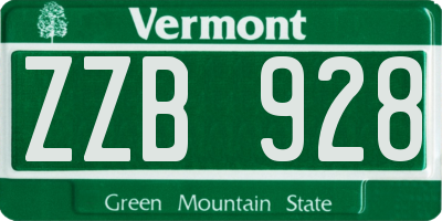 VT license plate ZZB928