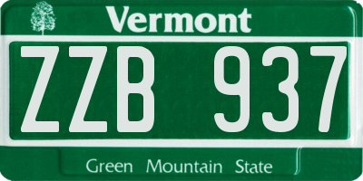 VT license plate ZZB937